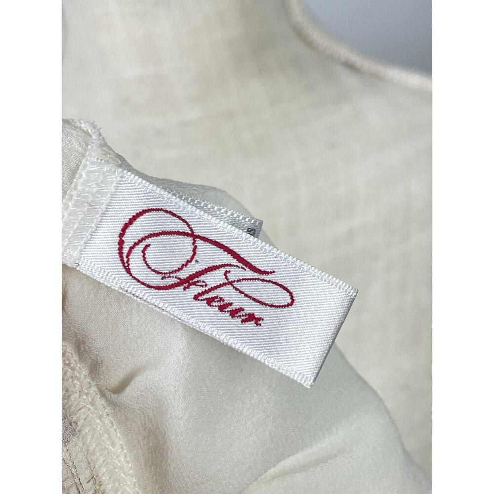Fleur Of England Dressing Gown Lingerie White Sheer Silk Medium Long Sleeve - Picture 14 of 15
